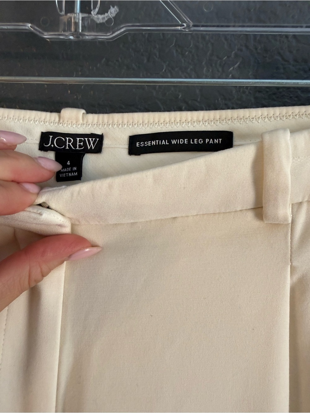 J.CREW • Wide leg essential pant trousers Cream - size 4 - Picture 4 of 7